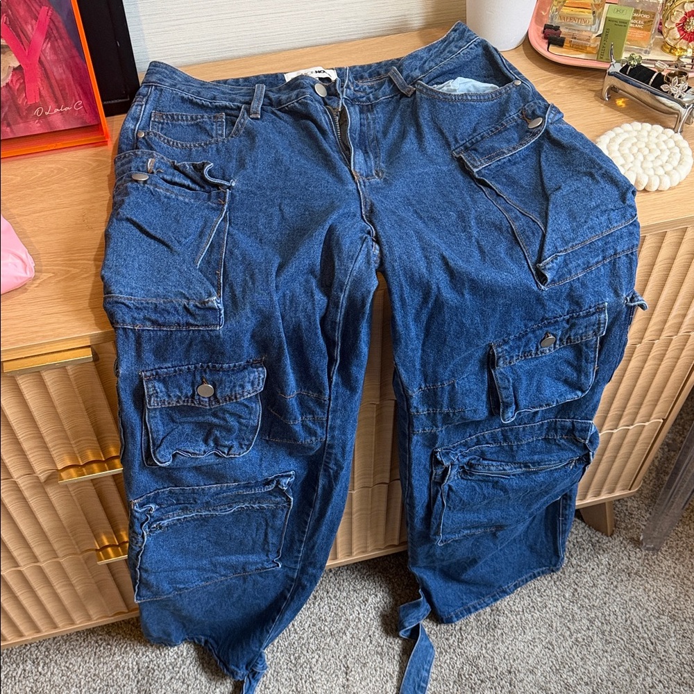Fashion Nova Denim Cargo Pants